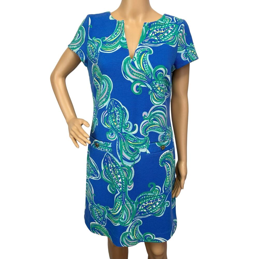 Lilly Pulitzer Layton Shift Dress Blue Crush Size M - Picture 2 of 12